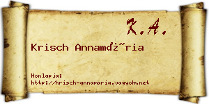 Krisch Annamária névjegykártya